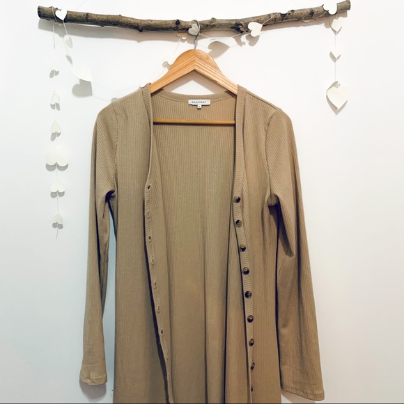 Crescent Sweaters - Cardigan duster / button up sweater dress